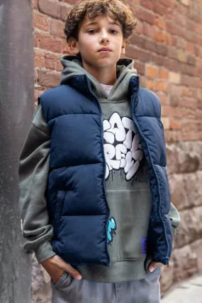 Boys Solid Puffer Vest