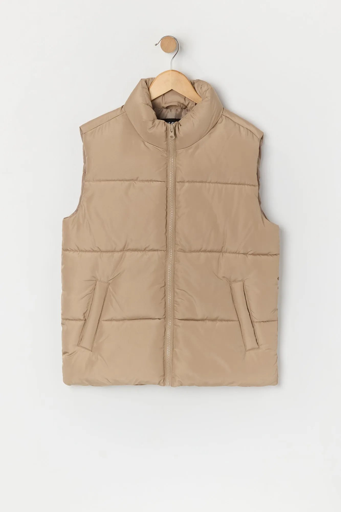 Boys Solid Puffer Vest