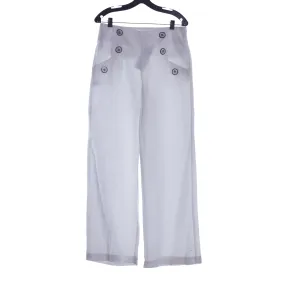 Et Vous Linen Blend White Wide Legged Trousers UK Size 10