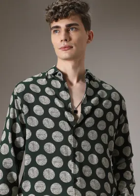 Green Polka Dot Feather Shirt