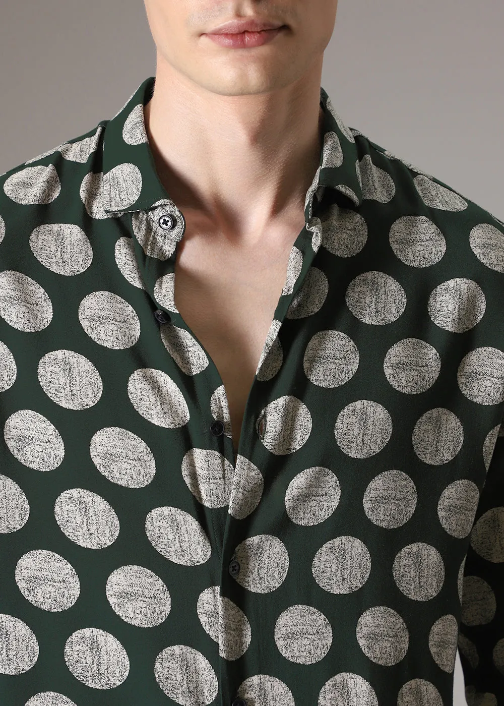 Green Polka Dot Feather Shirt