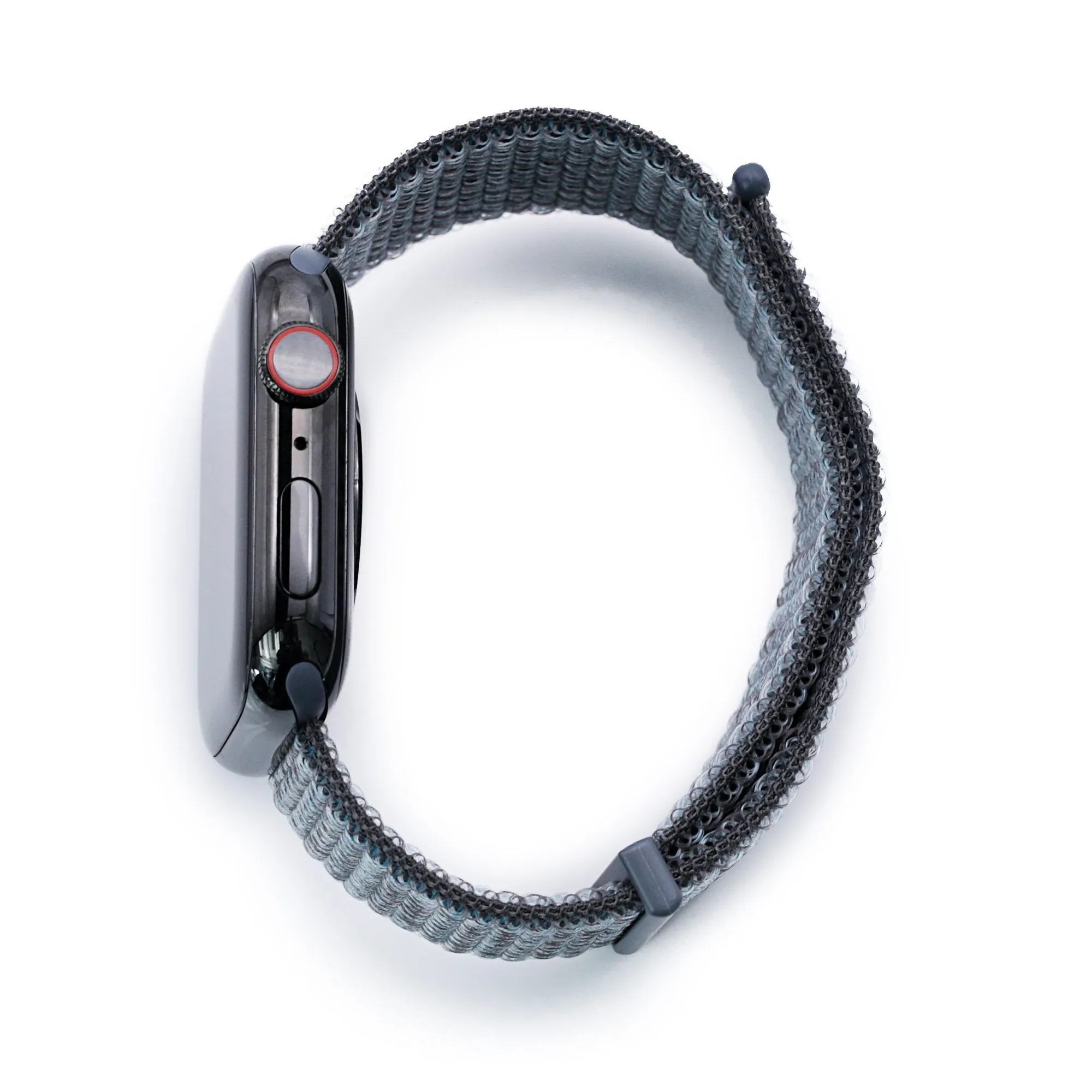 Grey Hook & Loop Durable Nylon Watch Band compatible with Apple Watch 44mm / 45mm