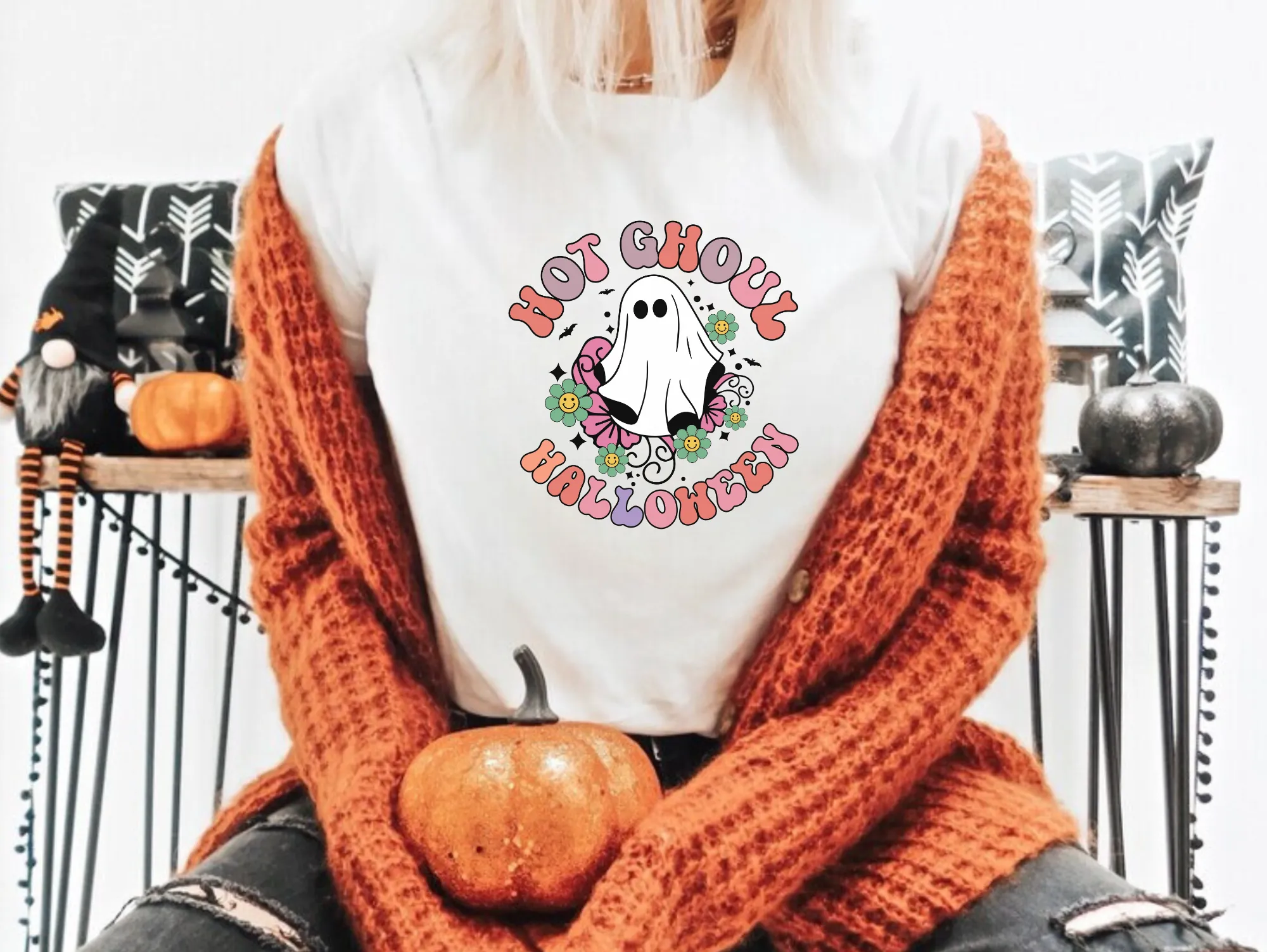 Hot Ghoul Halloween Retro Shirt