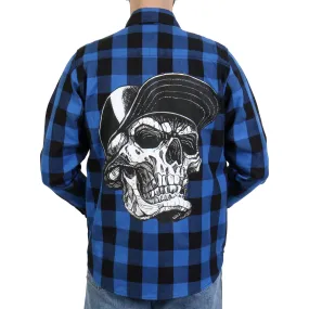 Hot Leathers FLM2107 Men's 'Snap Back Skull' Flannel Long Sleeve Shirt