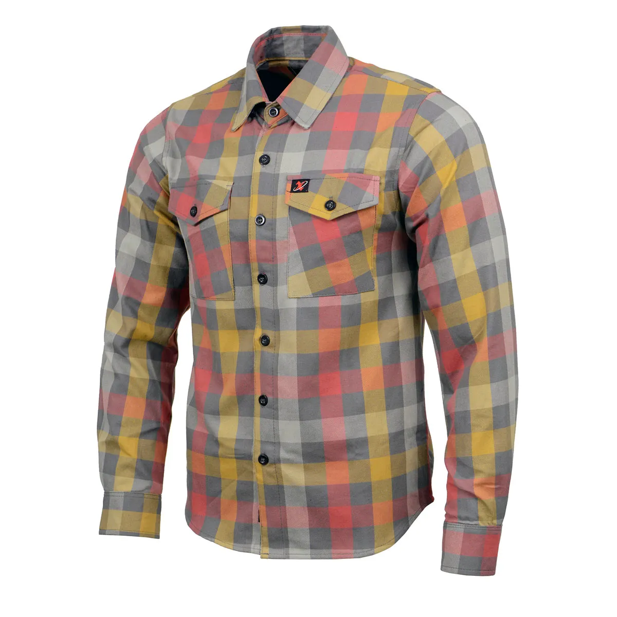 Milwaukee Leather MNG11661 Men's Gray and Red with Yellow Long Sleeve