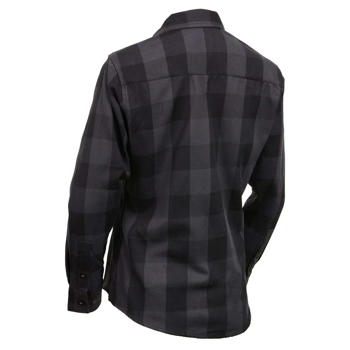 NexGen MNG21608 Women's Casual Dark Gray and Black Long Sleeve Cotton Casual Flannel Shirt