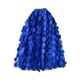 Pre Order:  Polka Dot A-Line Midi Mesh Tulle Skirt