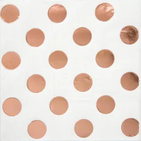 Rose Gold Polka Dot Paper Beverage Napkins (16ct)