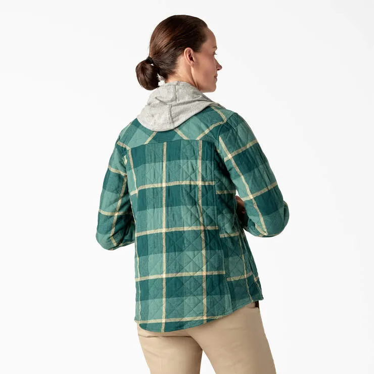 W Flannel Hooded Shirt Jacket